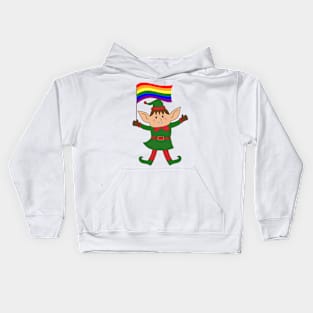 Christmas gay pride celebration Kids Hoodie